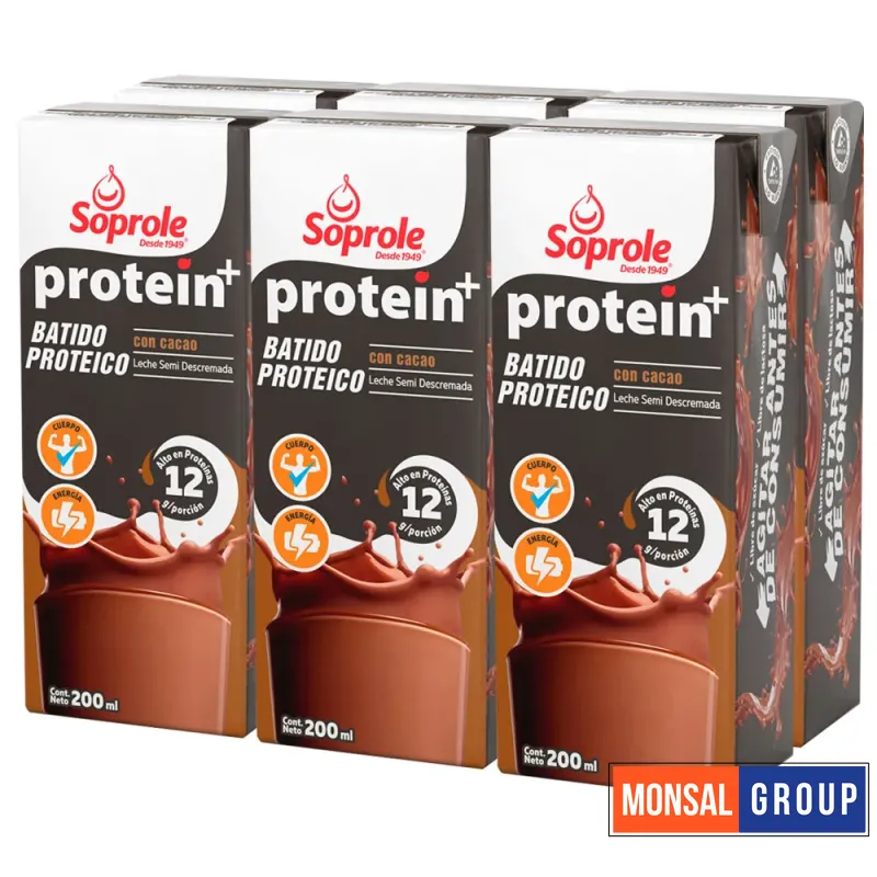 Leche Proteína Soprole Chocolate 6 X 200 Ml